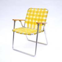 Vintage Folding Chair-Wood Arm Yellow