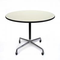 Eames Universal Base Round Mobile Table (910mm)