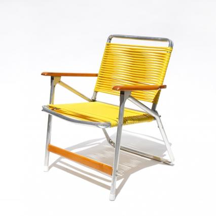 Vintage Vinyl Tube Folding Aluminum Chair #1