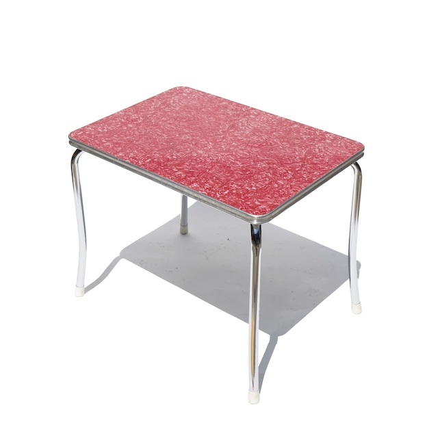 Vintage 50's Red Marble Laminate Table