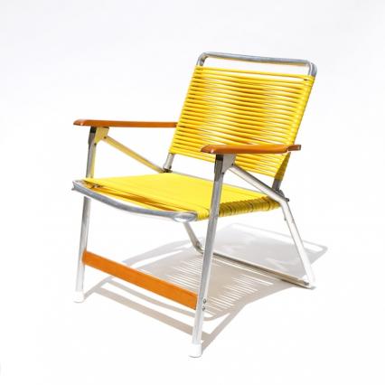 Vintage Vinyl Tube Folding Aluminum Chair #3