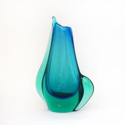 Sommerso Teardrop Art Glass Vase