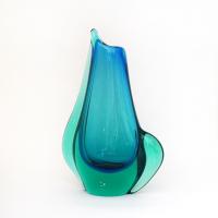 Sommerso Teardrop Art Glass Vase