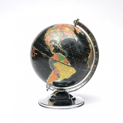 Vintage Black Ocean Globe